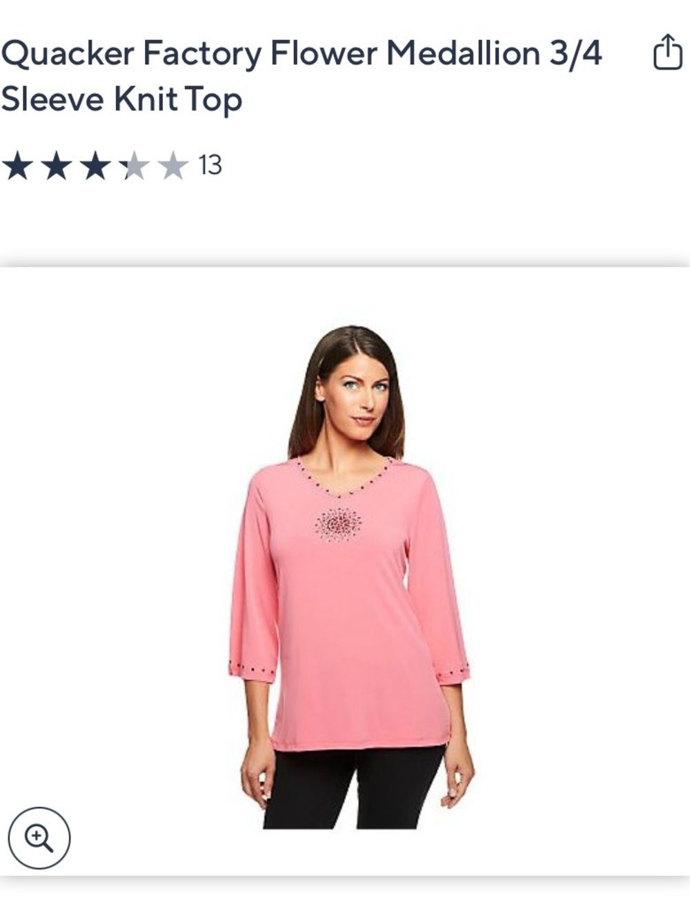 Quacker Factory flower medallion 3/4 sleeve - Picture 11 of 12